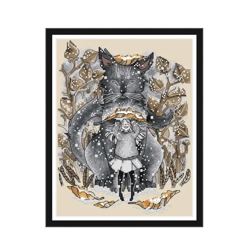Набор для вышивки крестиком зимний вызов (лиса) aida 14ct 11ct печать на холсте вышивка