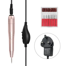 Электрическая дрель-ручка для дизайна ногтей, пилки для ногтей, электрическая дрель-машинка для ногтей, портативный Электрический Маникюрный педикюрный набор в форме ручки