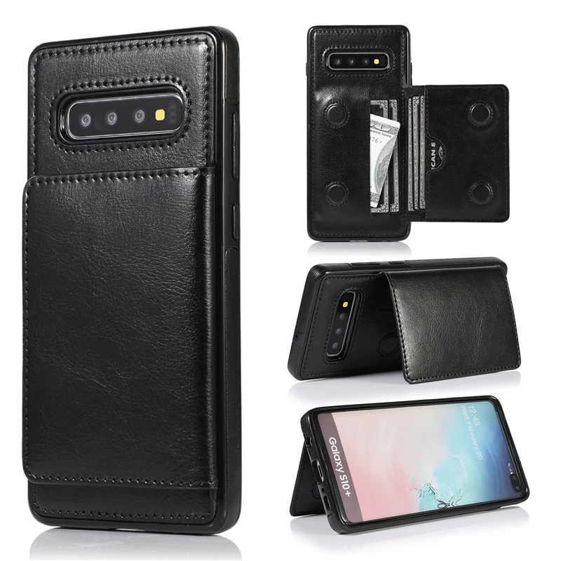 Leather Case For Samsung Galaxy S21 S20 Ultra S10 E S9 S8 Plus Note 8 9 10 A50 A70 S Wallet Card Slots Holder Phone Bags Cover