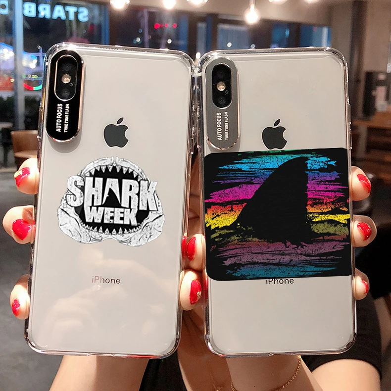 Неделя Акул прозрачный мягкий чехол Fundas для iphone 8 7 6 plus X Xs Xr Xmax 5 samsung Galaxy 9 10 edge coque