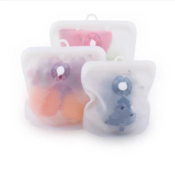 

New Silicone Reusable Food Bag 1500ml/1000ml/500ml Leakproof Containers Reusable Fresh Bag Food Storage Bag Freezer Bag Snack