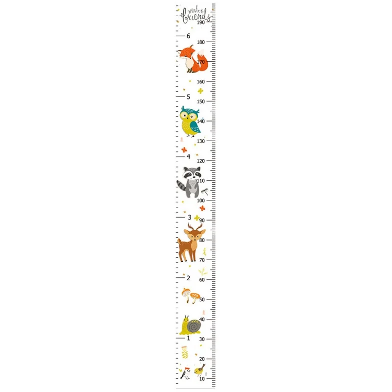 

Hanging Canvas Height Ruler Kids Cartoon Printed Decorative Growth Chart Wall Measurement Ruler Baby Nursery Decoration Ruler