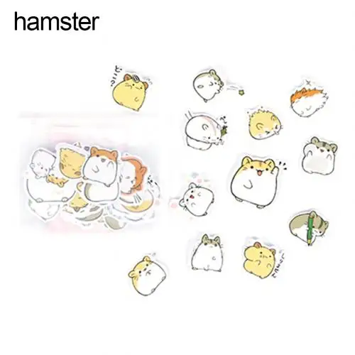 Hamster Горячая милый Рисование рынок дневник хомяк панда прозрачный Скрапбукинг календарь наклейка для украшения альбома печать Памятка наклейка для детей - Цвет: Hamster