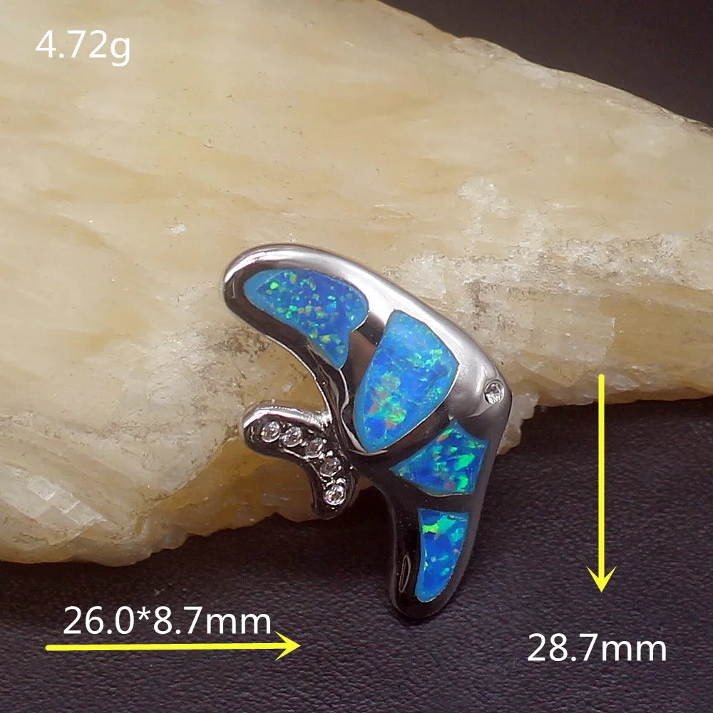 Gemstonefactory Jewelry Big Promotion 925 Silver Unique Design Fish Australian Opal Women Ladies Gifts Necklace Pendant 20214511