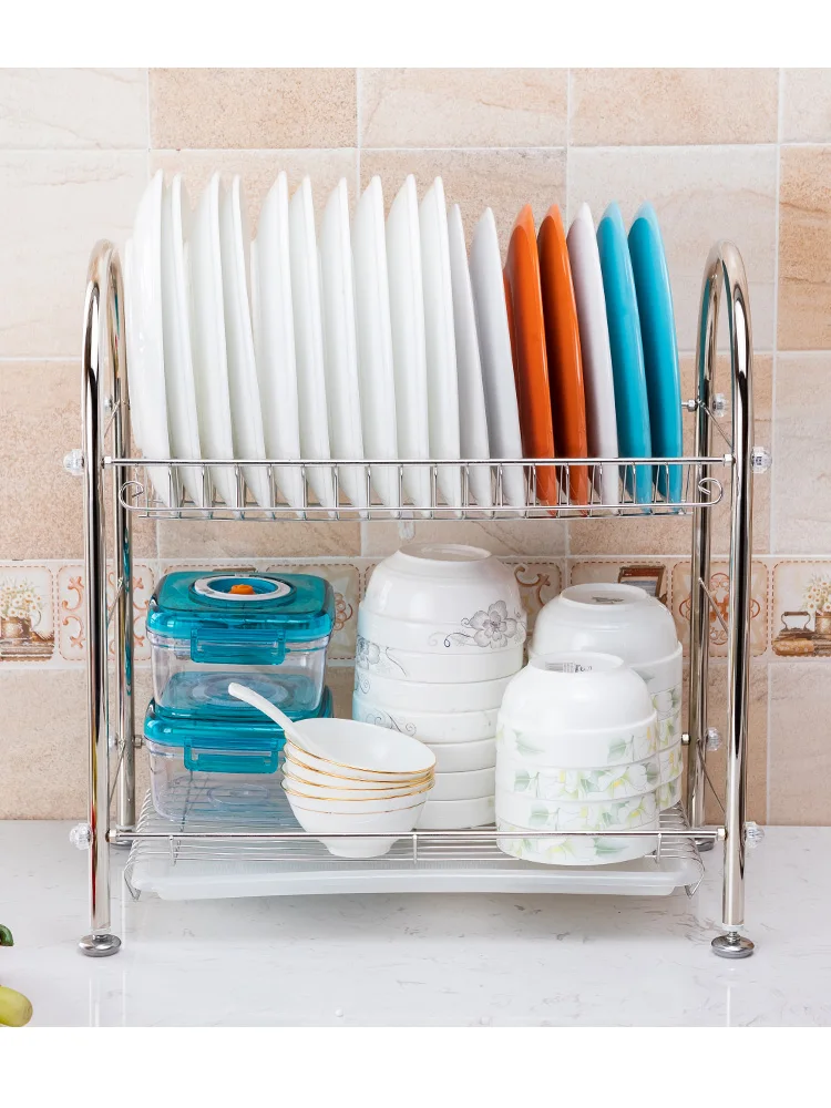  Free shipping Plate Rack Drain Rack Kitchen Setting Shelf hang Dinnerware storage box Drain Tray #3 - 4000058529282