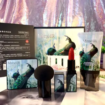 

Makeup Set Peacock Makeup Set Box Mushroom Cushion Cream Lipstick Makeup Primer