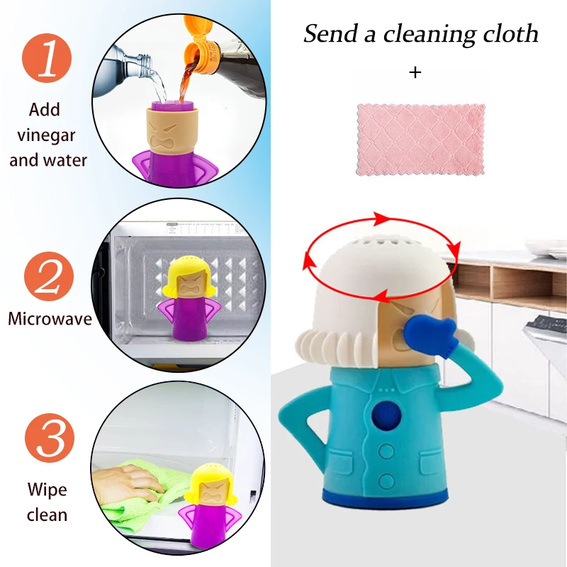 Kitchen Cleaner Angry Mama Microwave Oven Refrigerator Cleaner Decontamination Steam Appliances Home Microwave