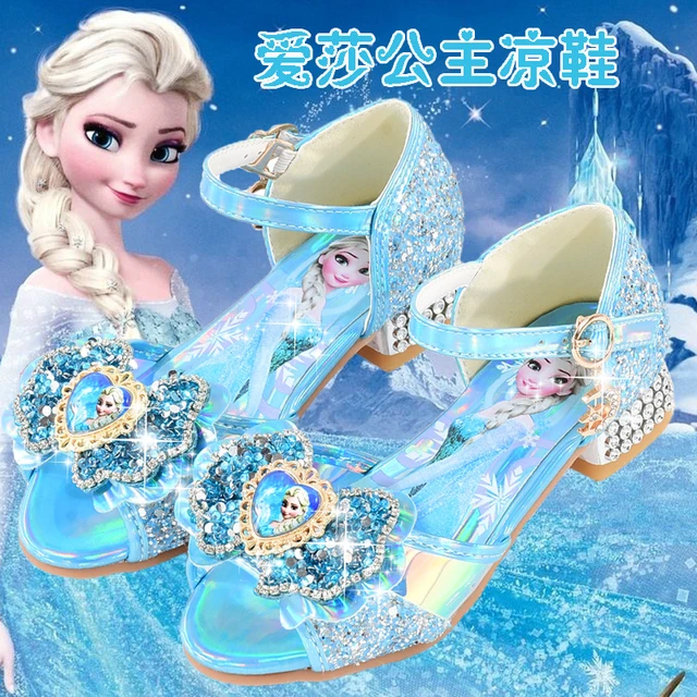 Disney cartoon frozen girls sandali estate nuovi tacchi alti elsa princess  fashion open toe shoes scarpe da bambina - AliExpress