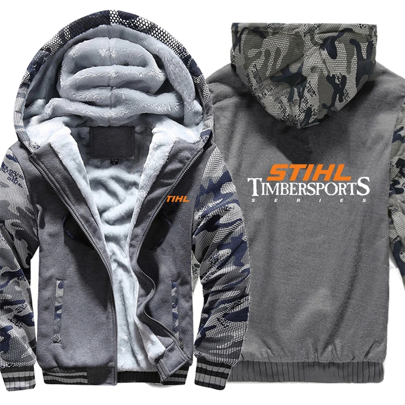 Stihl Timbersports серия худи с логотипом, зимняя утепленная камуфляжная куртка на молнии с рукавом, мужская и женская толстовка, толстовки - Цвет: As picture1