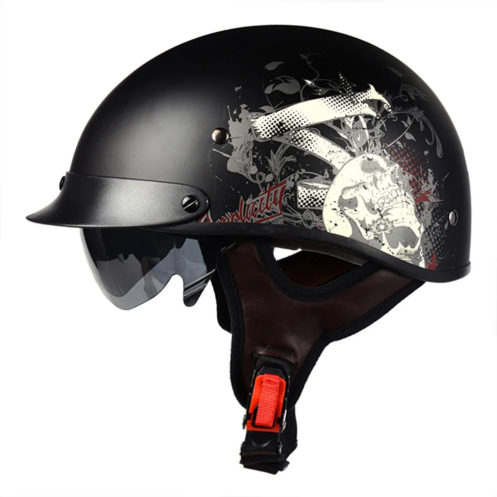 LV112-11 LVCOOL мотоциклетный шлем для мужчин ретро Половина шлем Casco Мото шлем скутер мотоциклетный гоночный шлем для верховой езды с DOT сертификация - Цвет: LV112-11