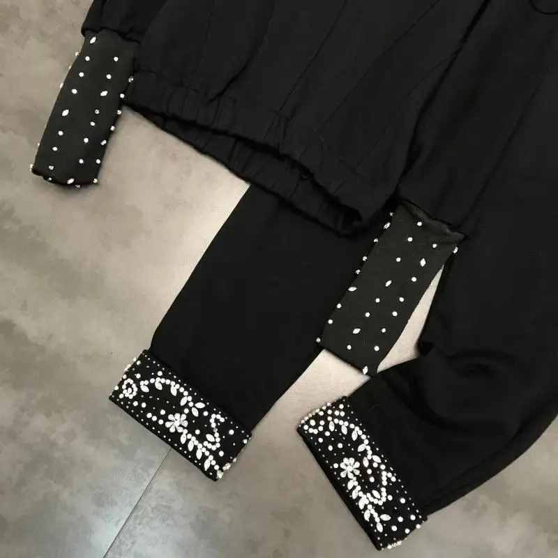 Новинка зимы, стразы, свитер с v-образным вырезом+ тяжелые рабочие ...