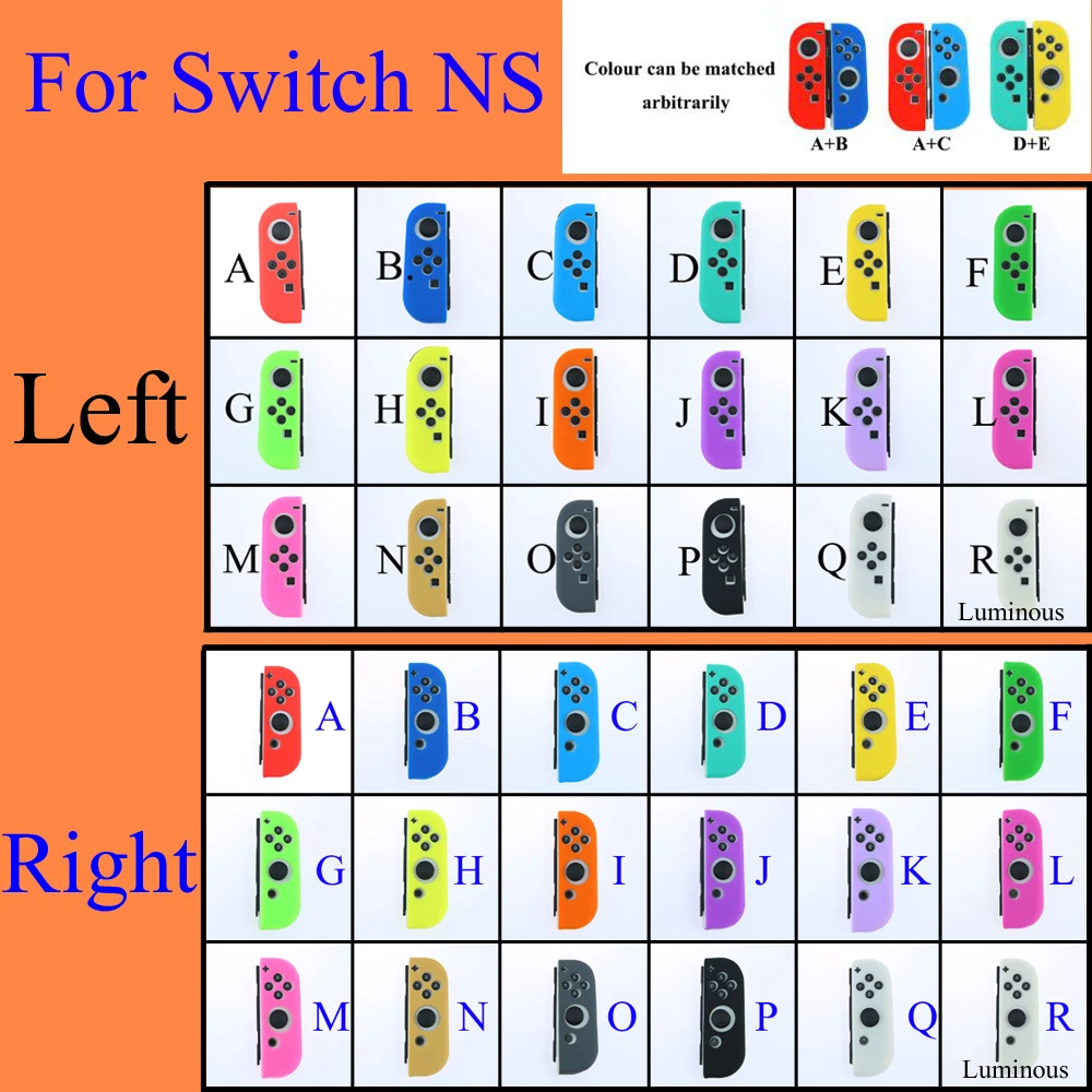 Силиконовый защитный чехол YuXi кожаный для Nintendo Switch NS Joy-Con + 2 шт. аналоговых