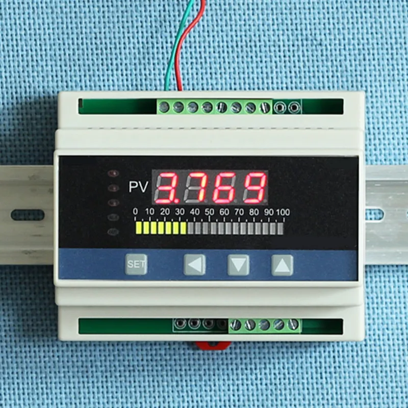 Din Rail 4-20mA DC Input Water Liquid Level Pressure Controller Gauge w 4 Ways Relay DC24V Voltage Output Liquid Level Meter LPG Din Rail 4-20mA DC Input Water Liquid Level Pressure Controller Gauge w 4 Ways Relay DC24V Voltage Output Liquid Level Meter LPG