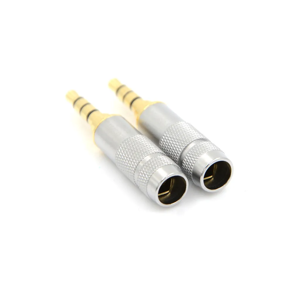 4 Pole 3.5mm Stereo Headphone Male Plug Jack Audio Solders Connector