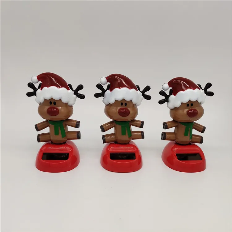 Solar Creative Sway Apple like Flower Elk Doll Car Decoration Cartoon Decoration Gift Children Toy Cat