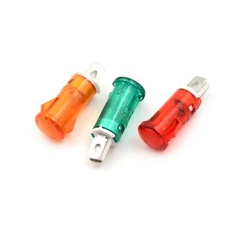 

10pcs 220V 110V 12V/24VDC Panel Mounting Neon Indicator Red Green Yellow Lights 10mm MDX-11A Pilot Guiding Signal Lamp