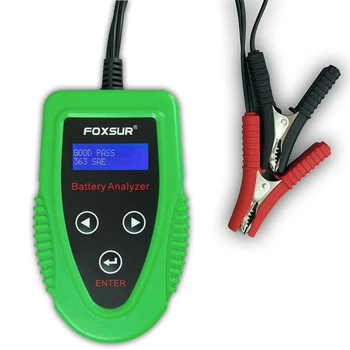 

Foxsur 12V Car Battery Detector Lcd Battery Analyzer Car Charge Diagnostic Tool Wet Ca Sla Battery Cca Ir Soh Scanner