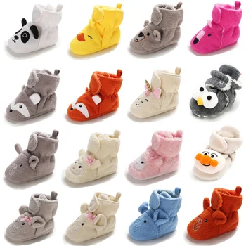 

New Baby Shoes Socks Boy Girl Booties Winter Warm Animal Face Crawl Anti-slip Toddler Prewalkers Soft Infant Newborn Crib Shoes