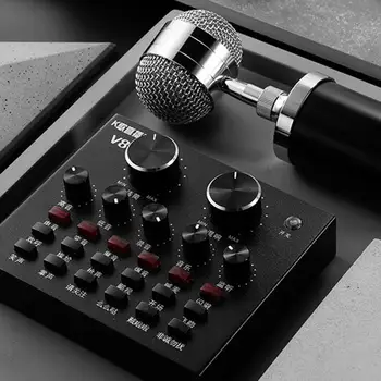 

V8 Audio Headset Microphone Live Broadcast Electronic Sound Change Card Device