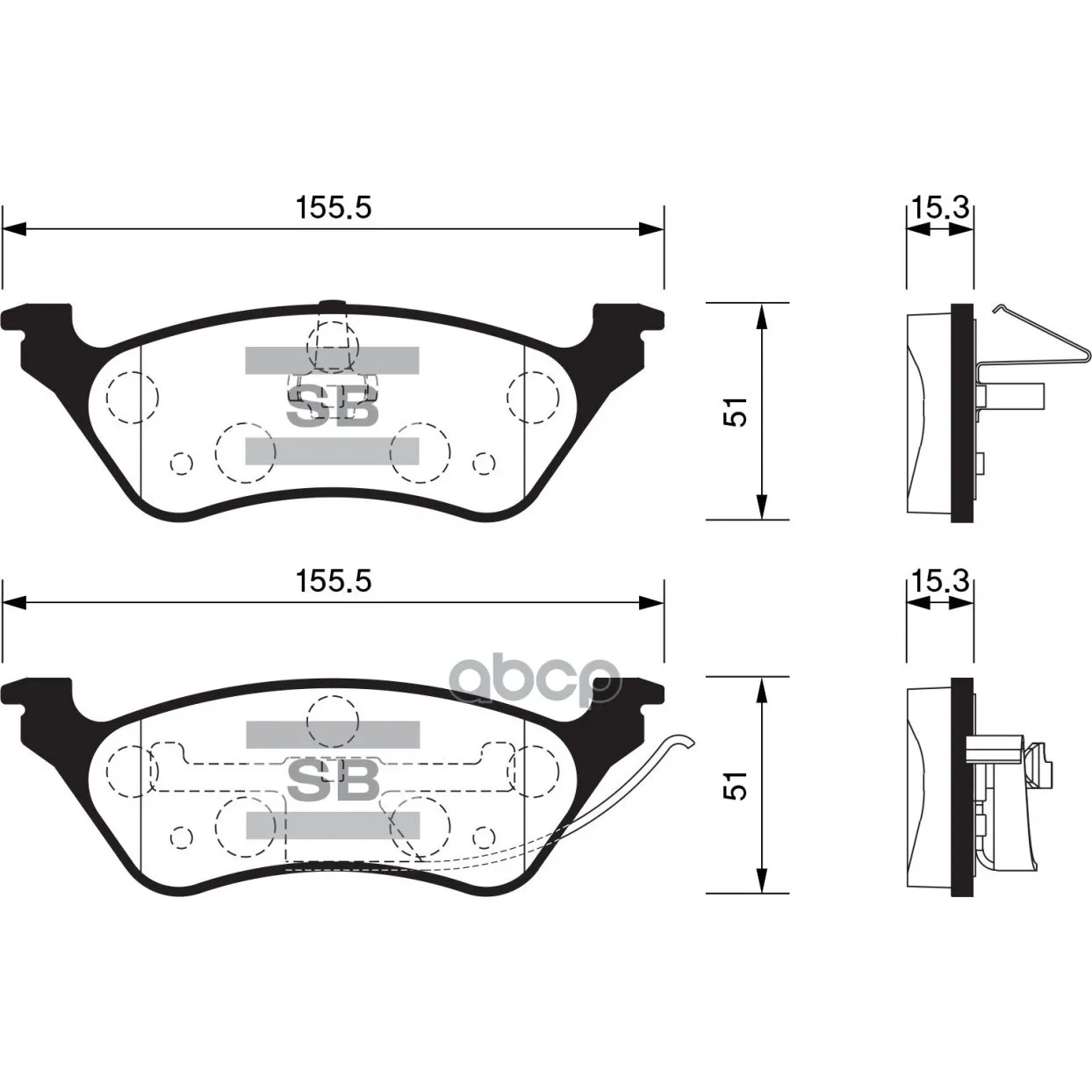 Колодки Тормозные Chrysler Voyager/Dodge Caravan 95-/Jeep Cherokee 01- Задние Sangsin Brake Sp1441 Sangsin brake арт. SP1441
