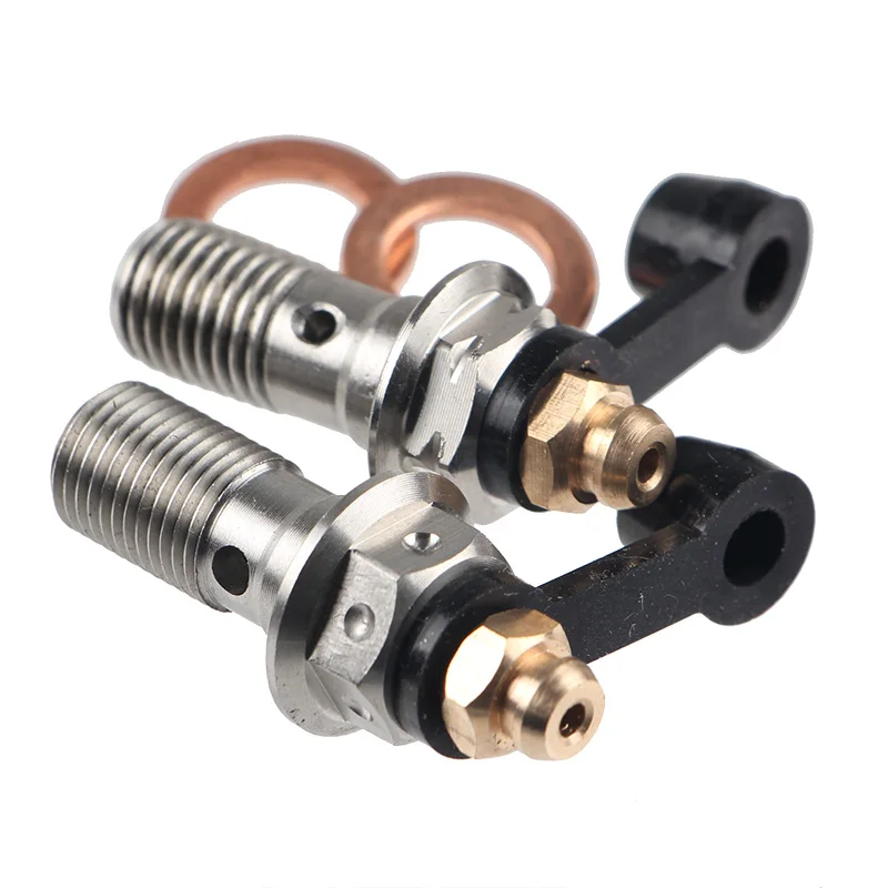 Motorcycle Brake Caliper Banjo Bolt Bleed Screw Nipple M10X1.0MM/1.25MM 304 Stainless Steel for Honda Yamaha Kawasaki Suzuki,disc brake caliper