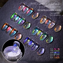 

Nail Glitter Cosmetic Micas Aurora Multicolor Nail Art Ice Powder Nail Art New high Gloss Powder Show White Nail