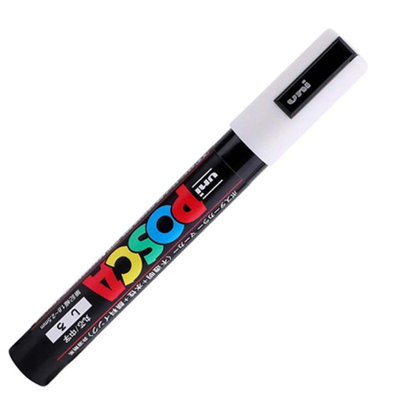 6/15 шт Uni Posca PC-5M Краска Маркер-средний Tip-1.8mm-2.5mm 17 цветов - Цвет: 6pcs White