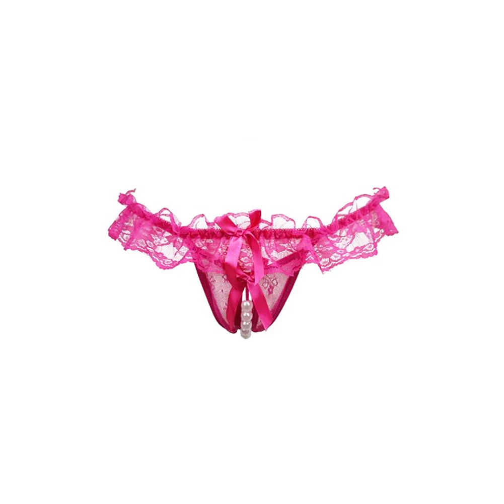 New Spandex Long Pearl Massage Brief Lay Temptation Panties Girl Lingerie For Ladies Sexy Women Underwear Lace Thong Mesh
