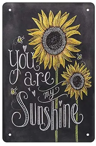 Crapopo подсолнечника Настенный декор с говорить принтом You are My Sunshine Винтаж черный