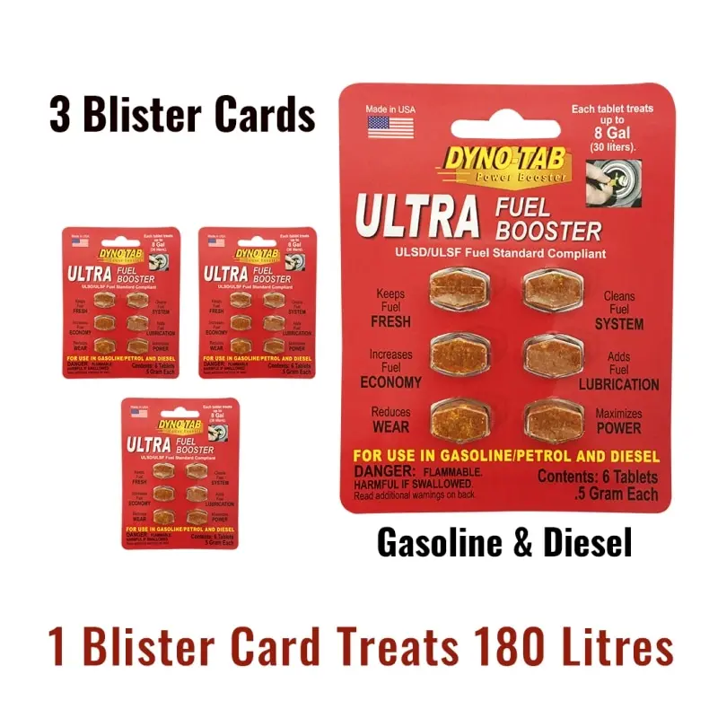 Dyno Tab Ultra Fuel Octane Booster Petrol and Diesel carbon and system cleaner dynotab fuel