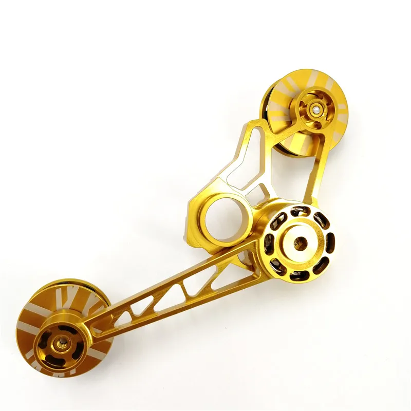 Gold 1pcs Brompton складной натяжитель цепи велосипеда направляющее устройство натяжения колеса алюминиевый сплав CNC адаптер натяжения цепи - Цвет: Gold 1pcs