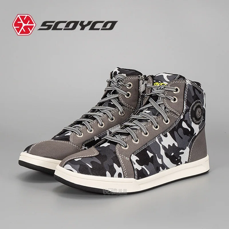 Men's Leisure Motorcycle Boots SCOYCO Motorbike Riding Shoes Motocross Motorcycle Racing Boot Moto Biker Equipment Shoe Ankle