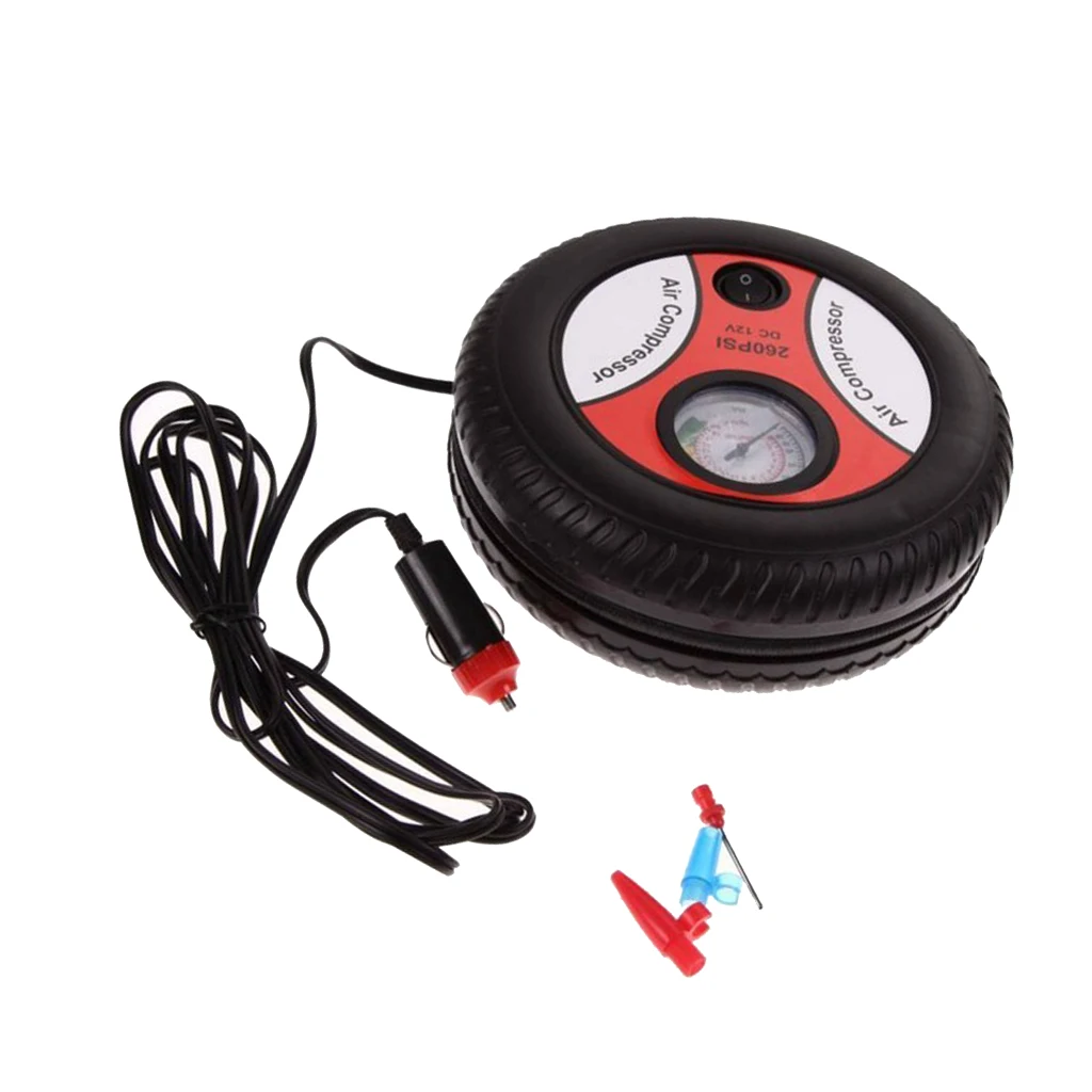 260PSI DC 12V Air Compressor Car Bike Tyre Inflator Portable Pressure Pump