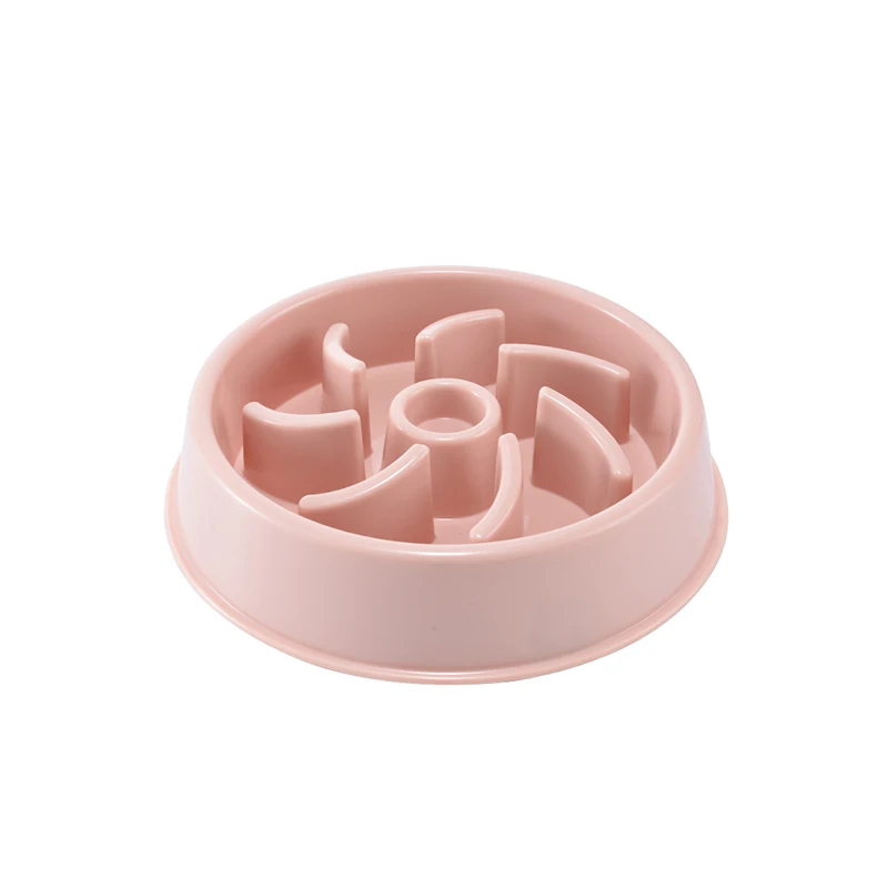 Pink petal Портативная Миска Для Кормления Собаки, чаши для еды, для щенков, замедленная подача еды, блюдо для желудка, для предотвращения ожирения, товары для собак, Прямая поставка - Цвет: Pink petal