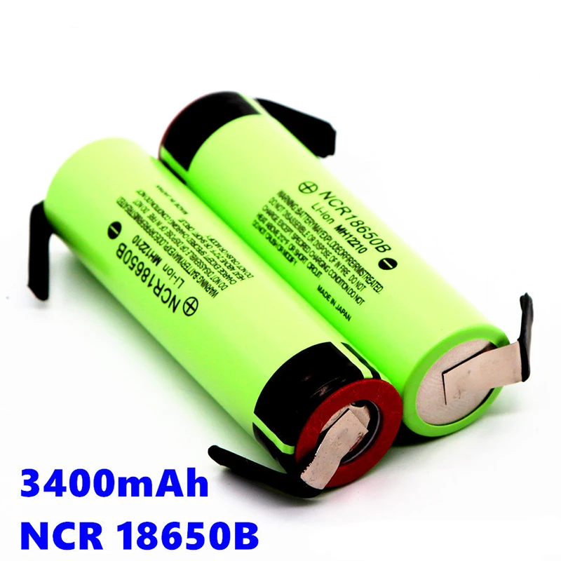 

100% Original NCR18650B 3.7 v 3400mah 18650 Lithium Rechargeable Battery Welding Nickel Sheet batteries for Power Bank Drop ship