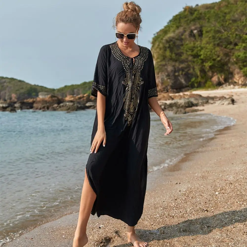 Женские платья кафтан туника кимоно Макси Caftan размера плюс платье для