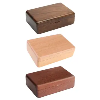 

Rectangle Shaped Wood Ring Box Portable Jewelry Box Holder Engagement Ring Box