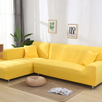 

Sofa Cover Modern Solid Color Corner For Living Room Elastic Spandex Slipcovers Couch Cover Stretch Sofa Towel L Shape Cover