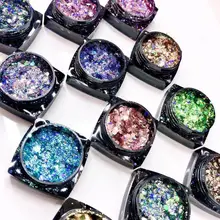 Nails Art Dip порошок для ногтей Блестящий голографический лак для маникюра сухой хромированный пигмент погружающийся порошок cw01
