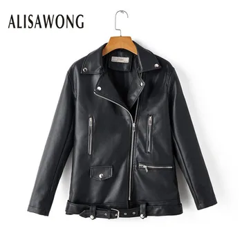 

Spring Autumn Black Biker Moto Leather Coat 2020 Fashion Women Slim Short Pu Leather Jacket Ladies Turn-down Collar Zipper Coats
