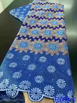

100% Cotton Voile Lace In Switzerland With Stones African Dry Lace Fabric 2020 High Quality Lace Nigerian For Wedding YA3268B-2
