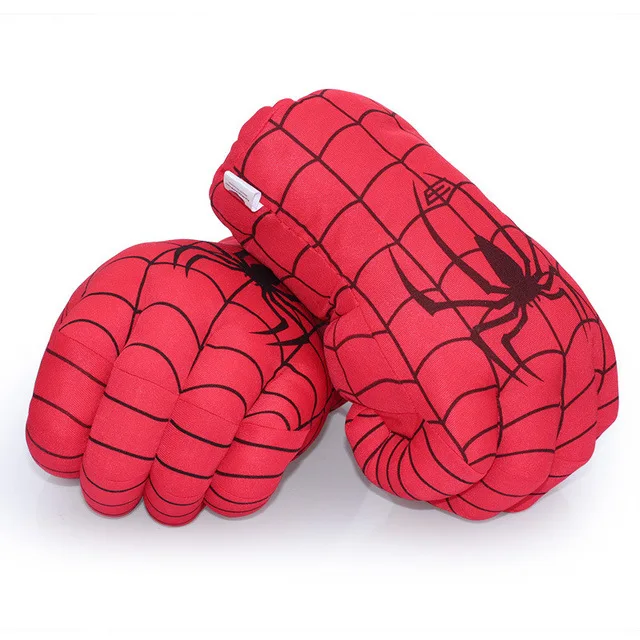 Новинка 2 шт./пара 30 см Высота Халк, Человек-паук Боксерские перчатки Плюшевые набивные штампованные кулаки перчатки - Цвет: Spiderman 1