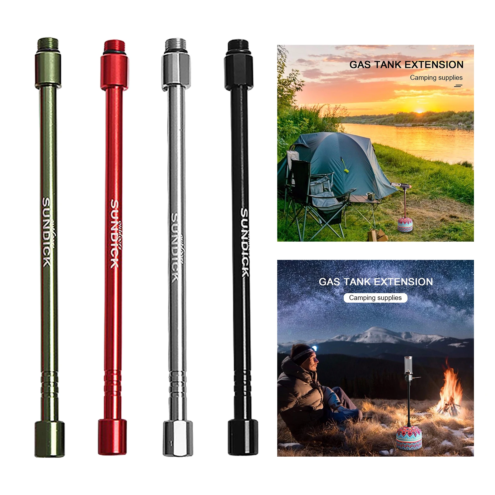 Aluminum Alloy Gas Lantern Extension Tube Outdoor Camping Gas Tank Converter Extension Rod