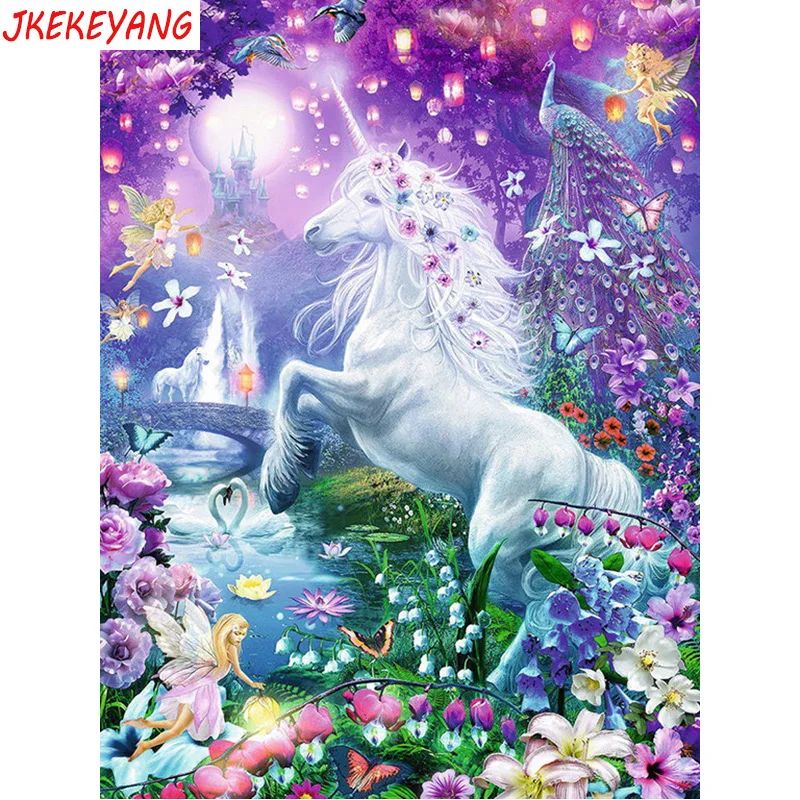 5D DIY square/round Diamond Painting unicorn Cross Stitch Embroidery Pattern Rhinestone J1646 | Дом и сад