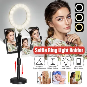 

Photography Ring Light Mini LED Selfie Lamp Studio Photography Photo Lighting Fill Light 3200K-5800K with 3 Options Light Modes