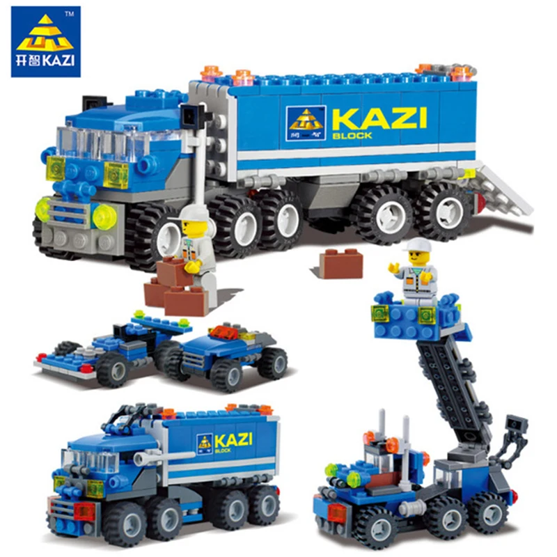 

Building Blocks Educational Toys 163pcs Kids DIY Transport Dumper Truck Assembling Action figures DIY Small Particles Model gift