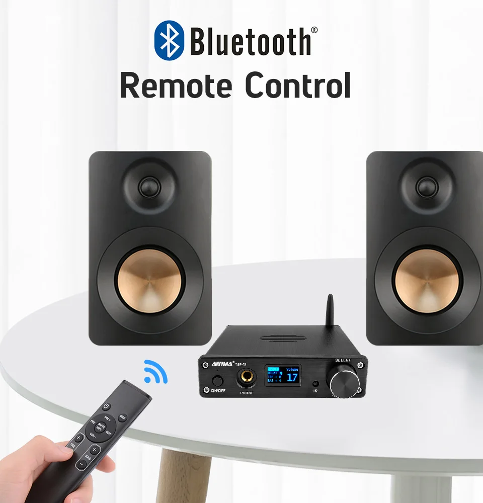 AIYIMA T5 6K4 ламповый предусилитель MC33078 Bluetooth предусилитель HIFI OLED с пультом дистанционного управления источник питания усилитель звука домашний кинотеатр