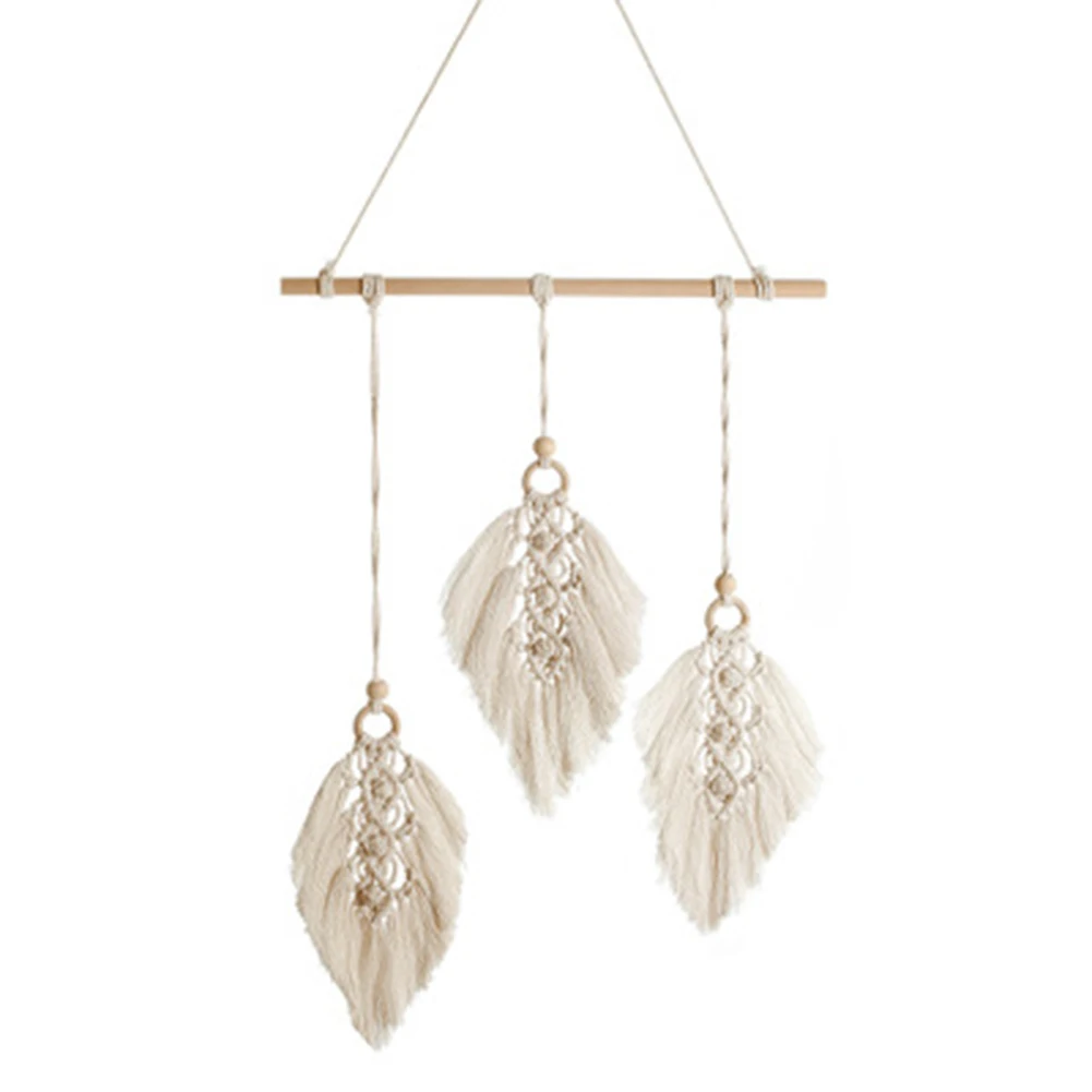 Горячая гобелен DIY ручной работы веревка хлопок бохем украшение стены перо декор гобелен настенный подвесной FQ-ing