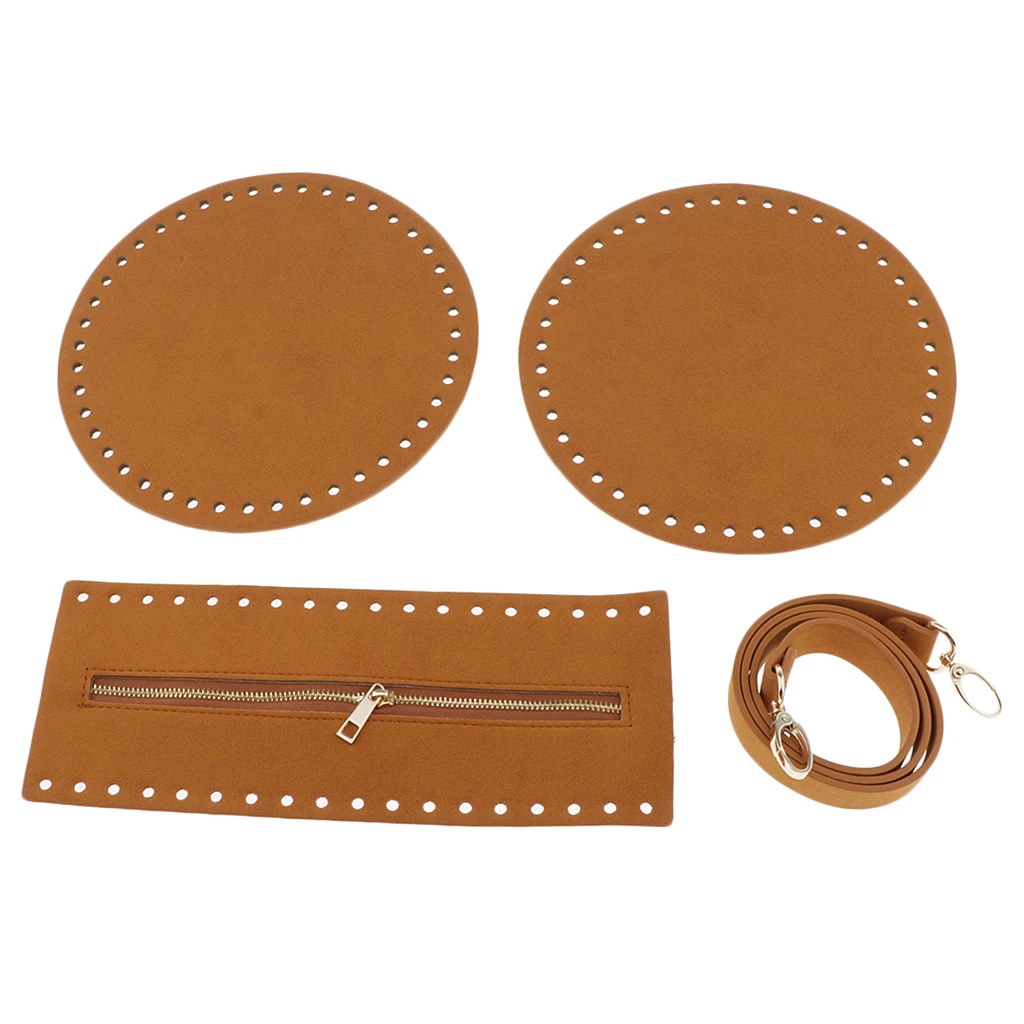 PU Leather Crochet Bag Bottom Zip Closure Cross Body Bag Making Supplies