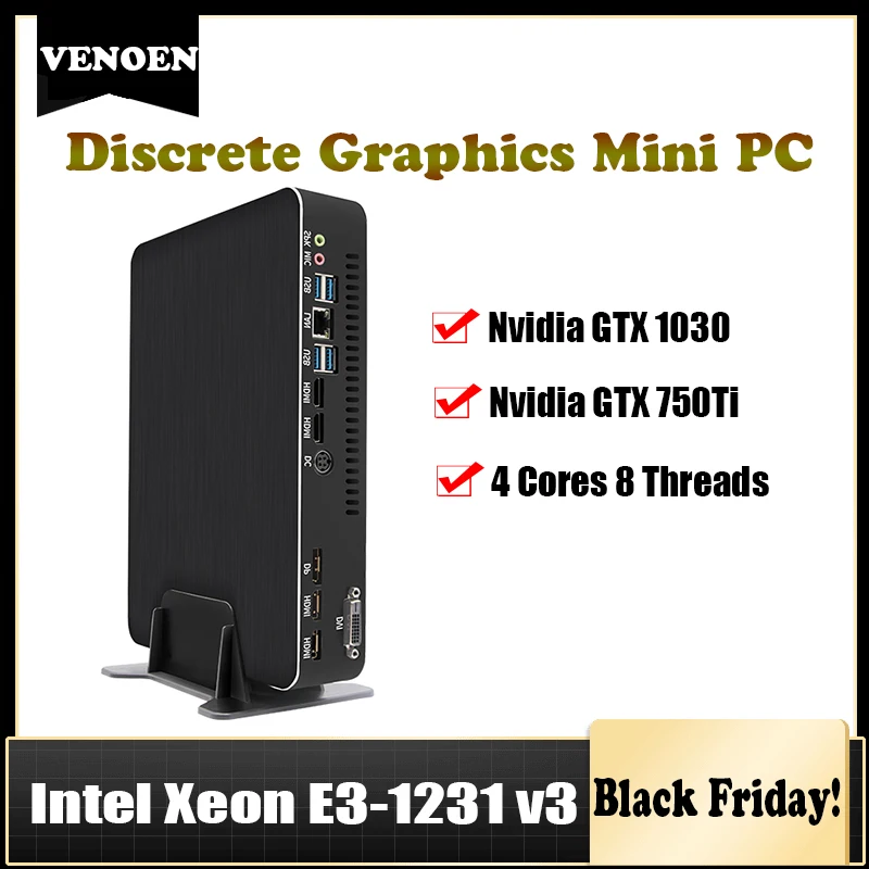 Nvidia 4K UHD игровая компьютерная Intel 9th industrial Xeon E3 1231 v3 H81 GT1030 GTX750ti DVI PCIE мини настольный